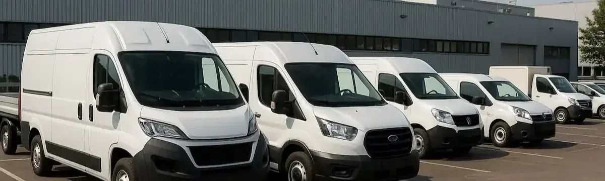 Firmen Kfz Flotte weiße Transproter Versicherung (1)
